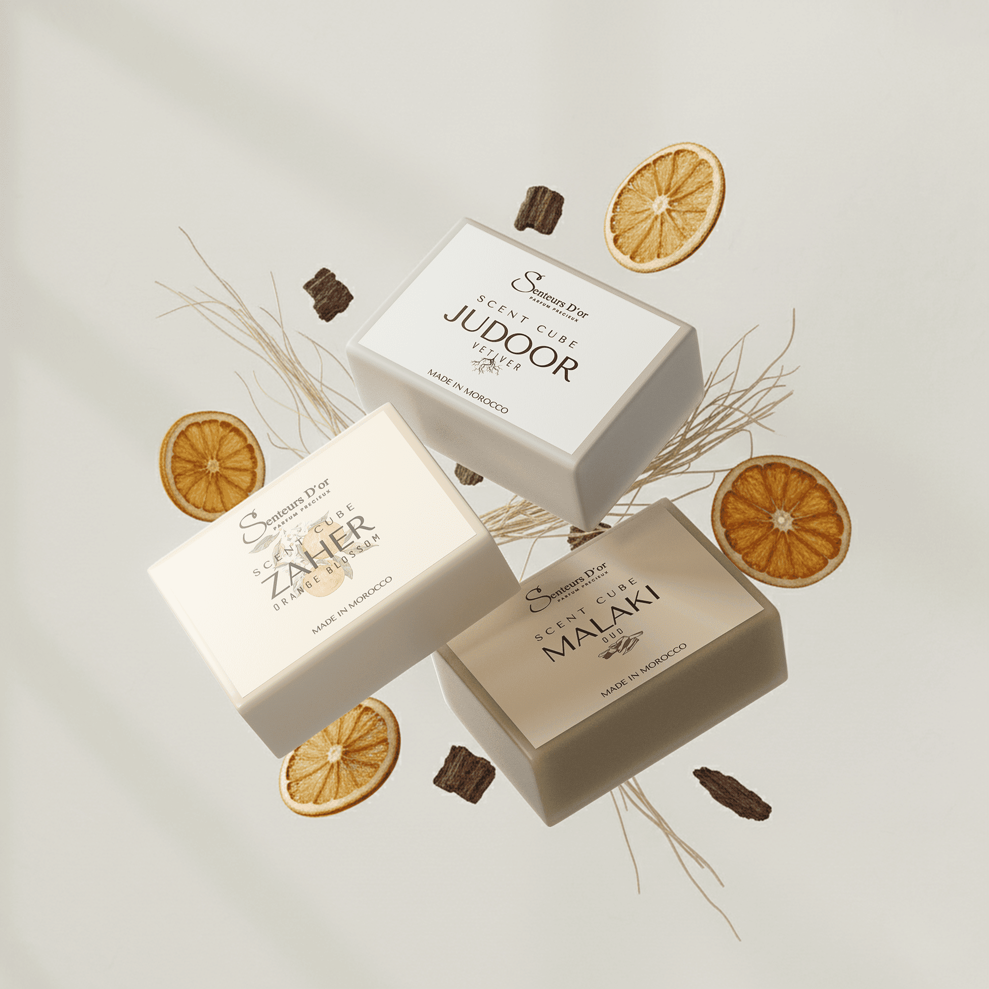 Coffret Trio Cubes Parfumées Zaher Judoor Malaki – Senteurs d’Or