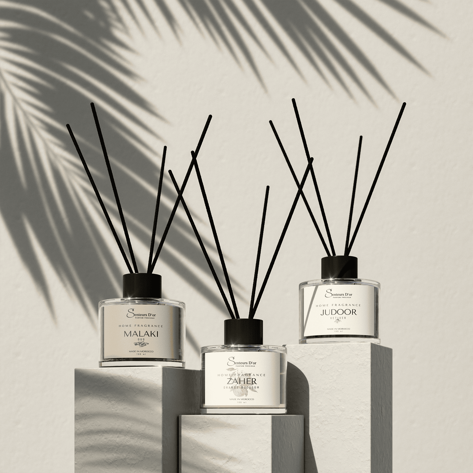 Coffret Trio Diffuseurs Malaki Oud Zaher Judoor – 3 x 100 ml – Senteurs d’Or